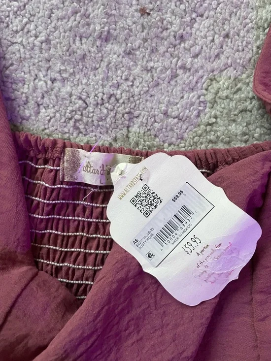 Altar'd State Dusty Rose Square-Neck Ruffle Hem Blouse - Picture 2 of 2